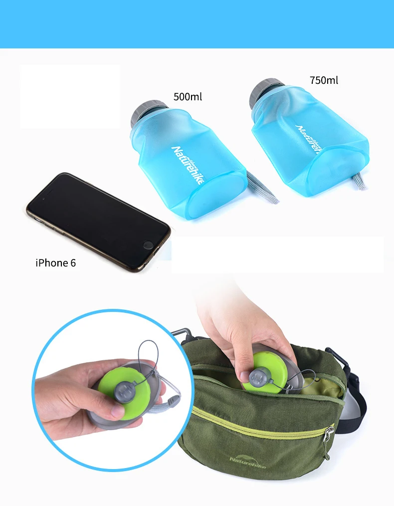 Naturehike 500 мл 750 мл Спортивная Складная мягкая фляжка мешок для воды бутылка для воды чашка чайник гидратация пакет мочевого пузыря сумка для воды