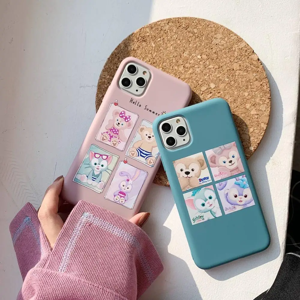 Розовый чехол с милым мультяшным рисунком кролика Даффи медведя для iPhone 11 Pro Max X XS