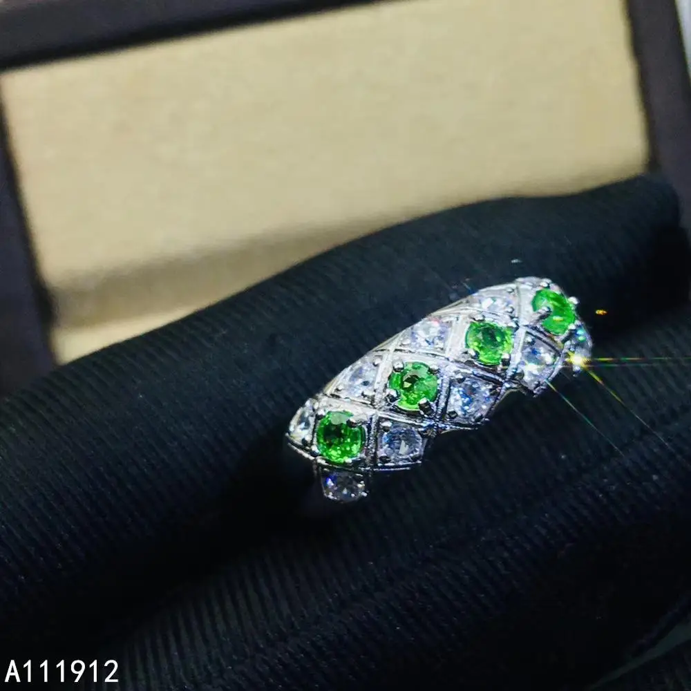 KJJEAXCMY Изящные Ювелирные изделия из натурального Tsavorite 925 пробы серебряные новые