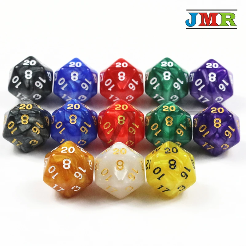 Топ 1 шт. TRPG перламутровый эффект D20 кости для DND 20 сторонних данных богатые цвета