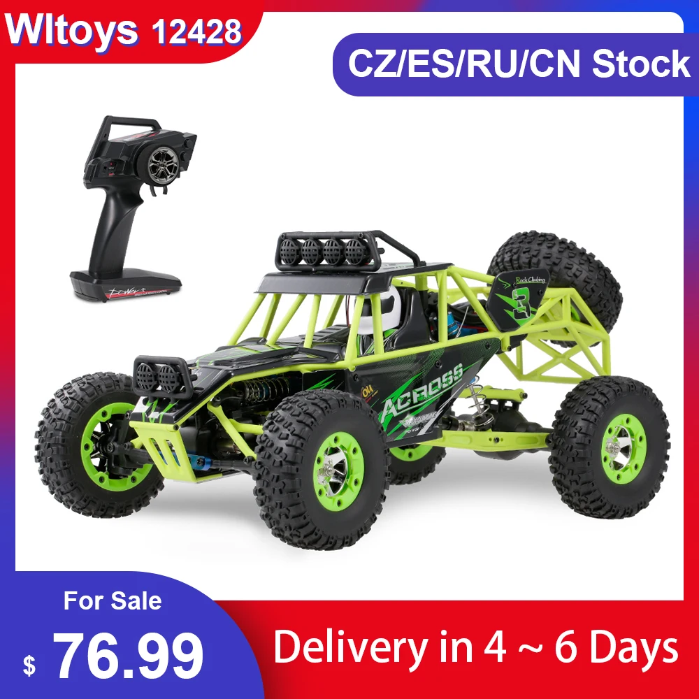 Wltoys 12428 1/12 RC Car 2 4G 4WD Электрический гоночный гусеничный RTR 50 км/ч высокоскоростной