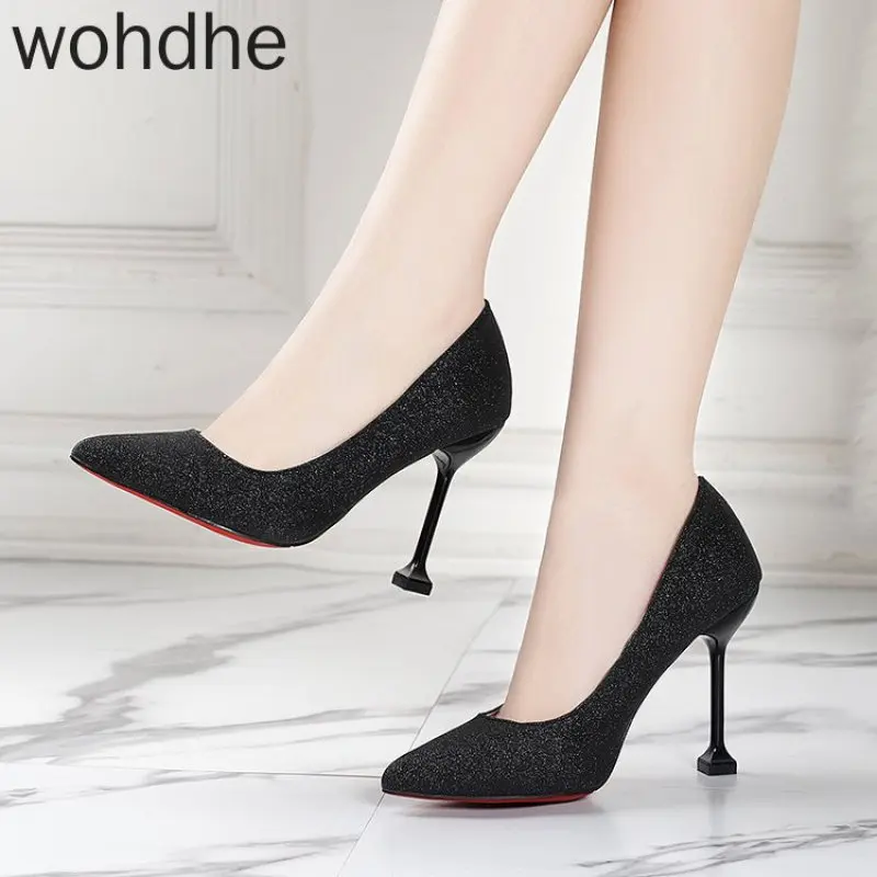 Сезон весна-лето Женские пикантные туфли-лодочки Туфли на высоком каблуке 10 см