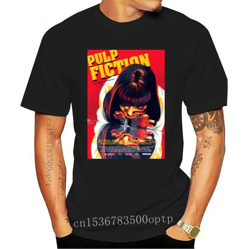 

New Pulp Fiction Poster Art Womens T-Shirts Summer Short Sleeve T Shirts Casual Tee Shirts Female T Shirt Femme