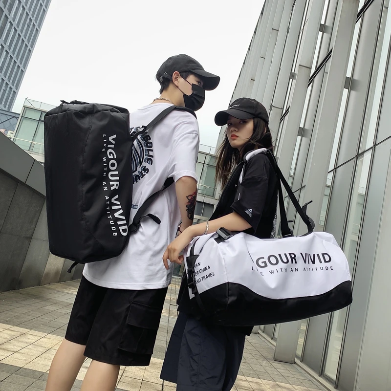 

Large Men's and Women's Travel Bag Outdoor Shoulder Crossbody Backpack Sports Fitness Bags Weekend Duffle Handbags Packing Cubes