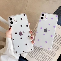 cartoon love heart transparent soft phone case for iphone 11 pro max x xs xr 7 8 plus se 2020 shockproof back cover