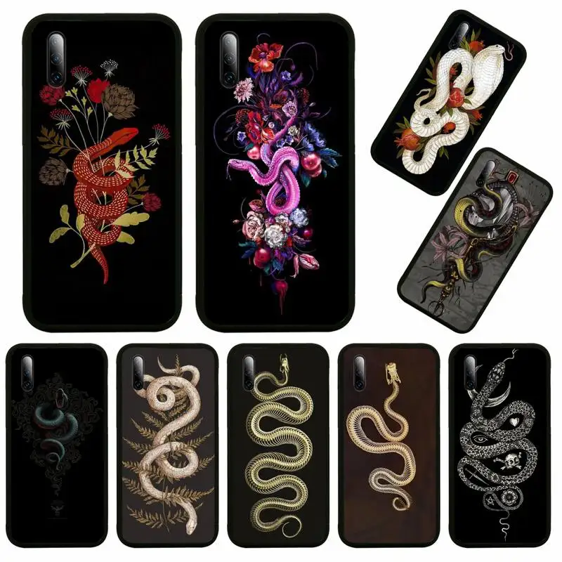 

Hand Snake Flower Snake Painting Phone Case For Huawei Honor View V 5 7 8 9 10 20 30 X S Play Lite Pro Cover