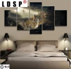 Таинственное домашнее украшение LDSP, модульная Картина на холсте, 5 шт., полоски для пожилых, Скайрим, картина из игры, постер на стену для дома, Картина на холсте