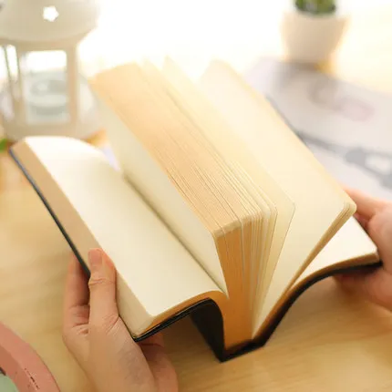 

Super thick Retro Golden rim Blank Notebook Dream Hot stamping Soft Notepad large painting write Diary Stationery Journal Gift