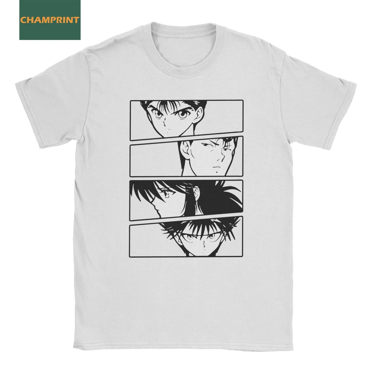 

Мужские футболки Yu Hakusho с аниме, новинка, футболки с коротким рукавом и круглым вырезом, хлопковая летняя одежда