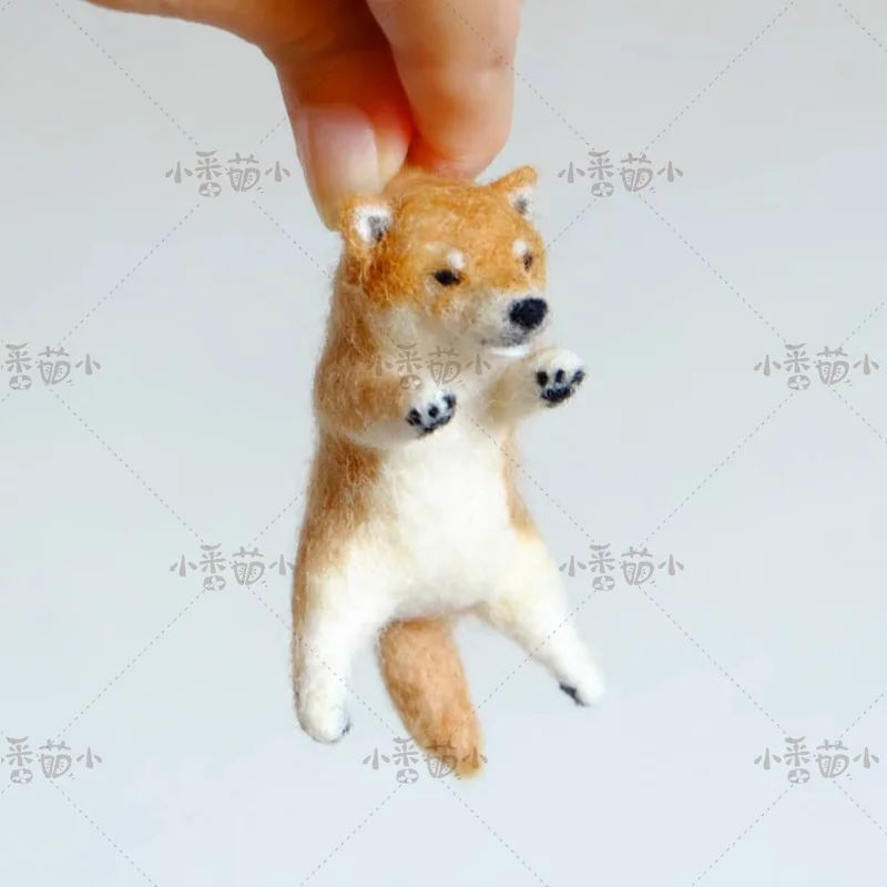 Необработанная шерстяная войлочная кукла сделай сам в виде кота Шиба ину