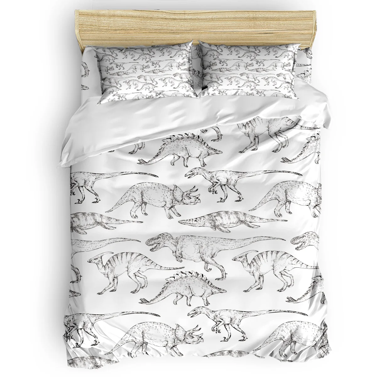 Ручной рисунок динозавра печать на заказ постельное белье набор 3D цифровая