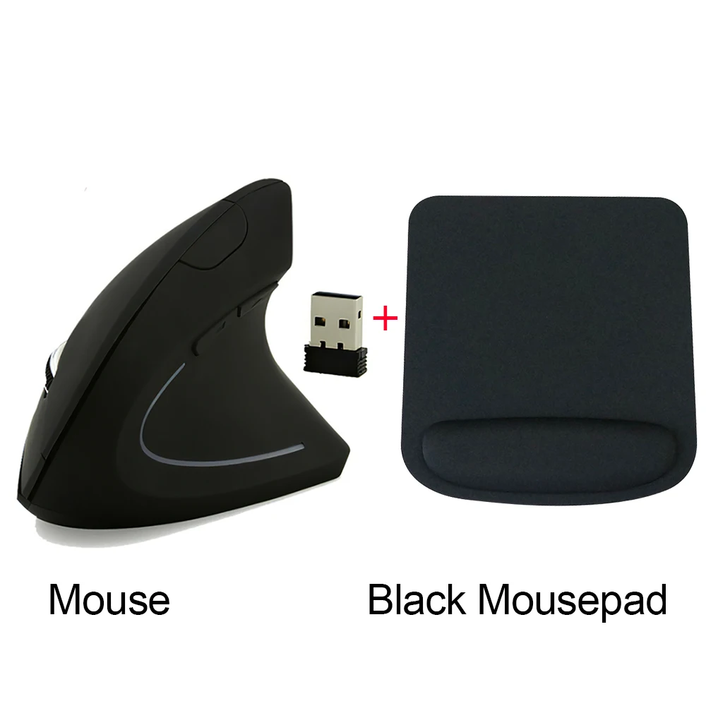 Беспроводная Вертикальная мышь 2 в 1 USB-мышь компьютер с ковриком для мыши на