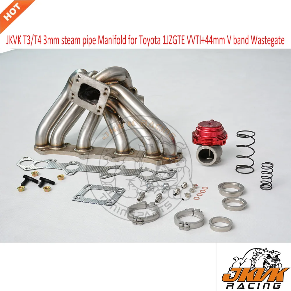 JKVK RACEING 3 мм Паровая труба T3/T4 турбо коллектор для Toy ot 1JZGTE 1JZ VVTi + 44 V полоса