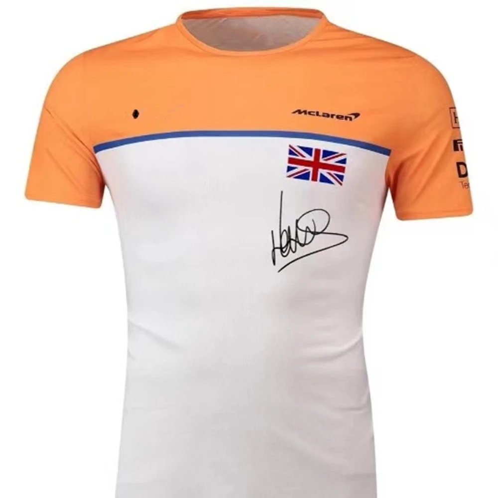 

Лидер продаж 2021, футболка F1 McLaren team с коротким рукавом, Спортивный Повседневный Быстросохнущий дышащий топ с круглым вырезом