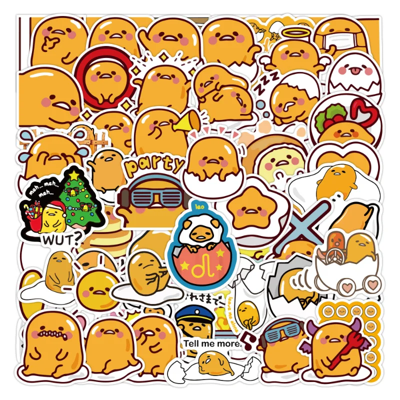 

Hobbies Action Figures Fantasy Gudetama Lazy Egg 60 Cartoon Cute Graffiti Stickers Waterproof Scooter Refrigerator Cup Stickers