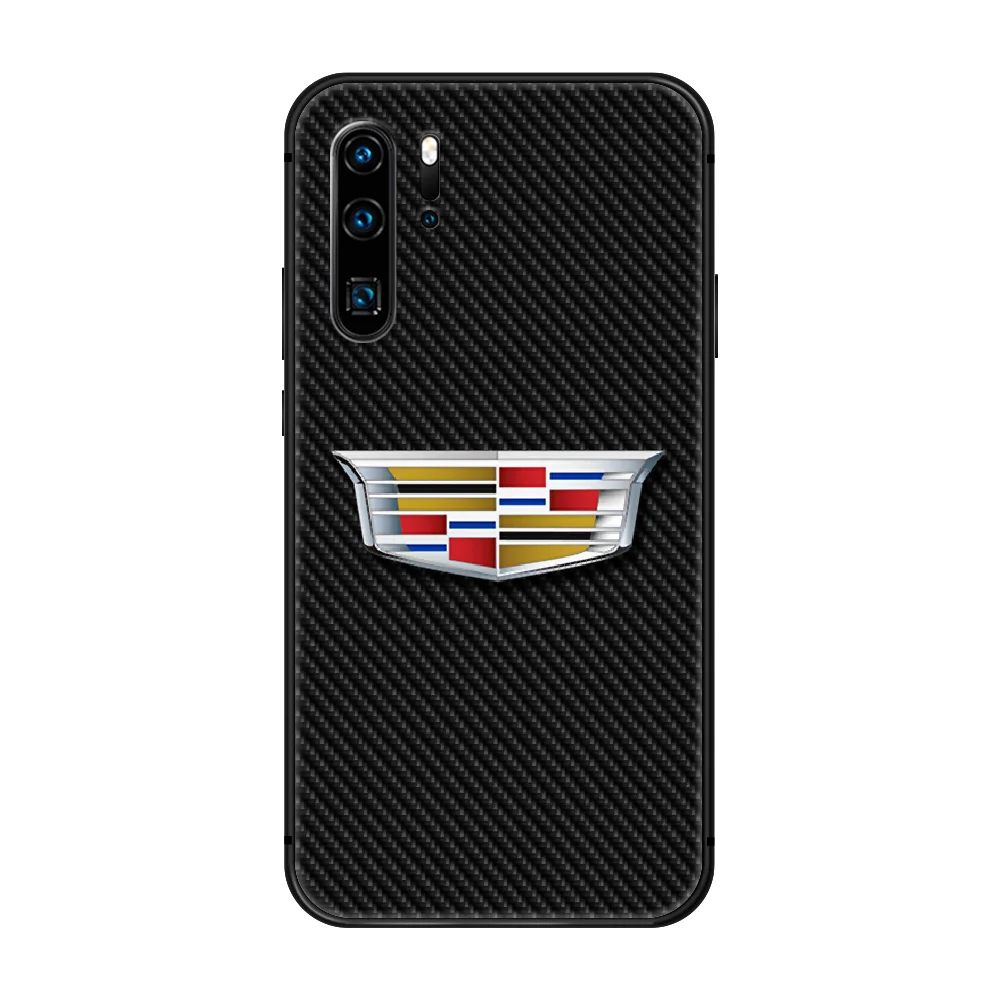 

Cadillac car logo Phone Case Cover Hull For Huawei P8 P9 P10 P20 P30 P40 Lite Pro Plus smart Z 2019 black cell cover soft shell