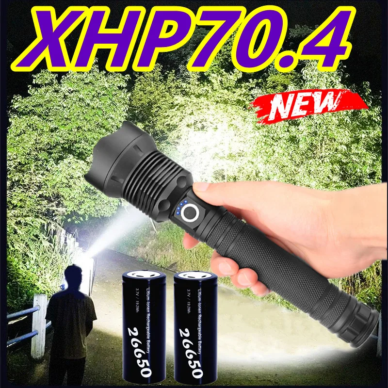 

Супер яркий светодиодный фонарик XHP70 высокой мощности, перезаряжаемый от USB фонарик IPX8, тактисветильник фонарь, мощный яркий ручной фонарь д...