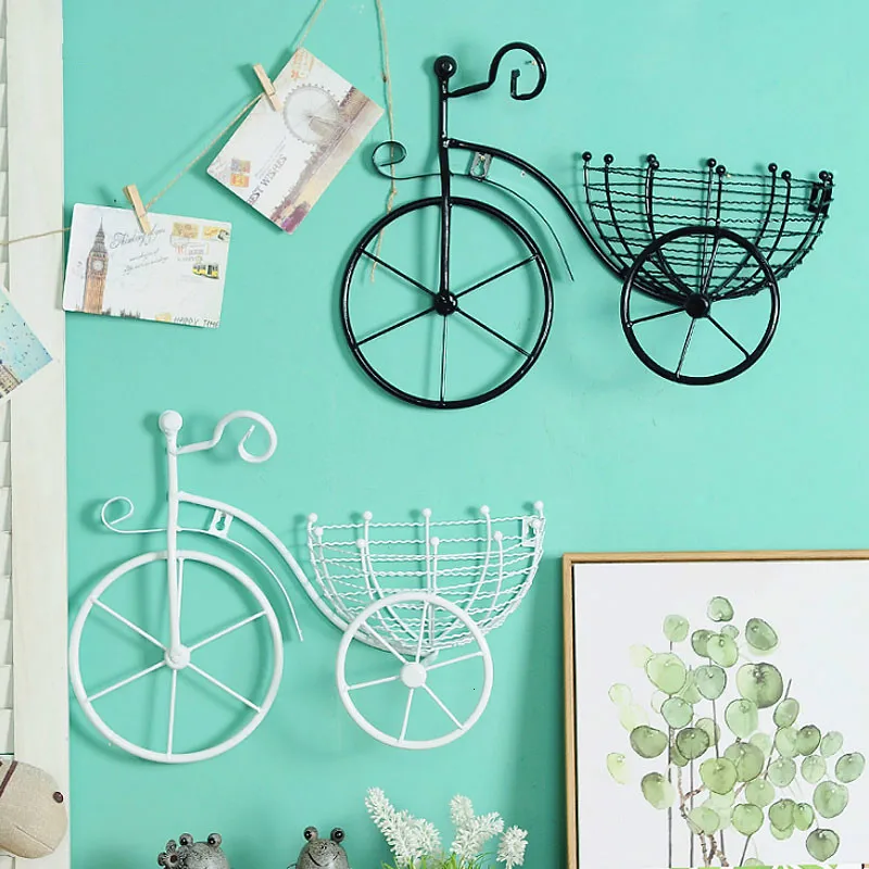 

Metal Planter Wrought Iron Bicycle Wall Hanging Flower Basket Suspension Flower Arrangement Container Home Decor Art Decoration