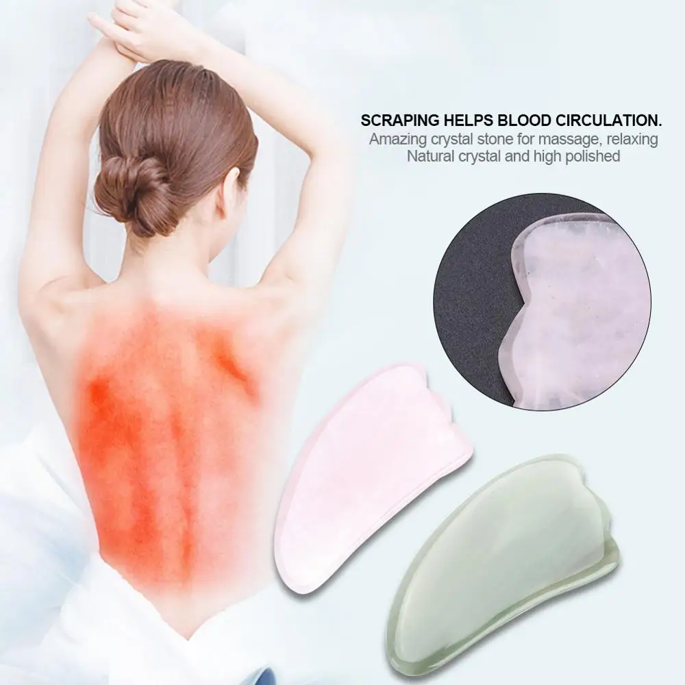 

6 Types Natural Jade Beauty Detox Scraping Board Wave Horns Gourd Shape Stone Carving Polishing Massager Crystals Scraping Board