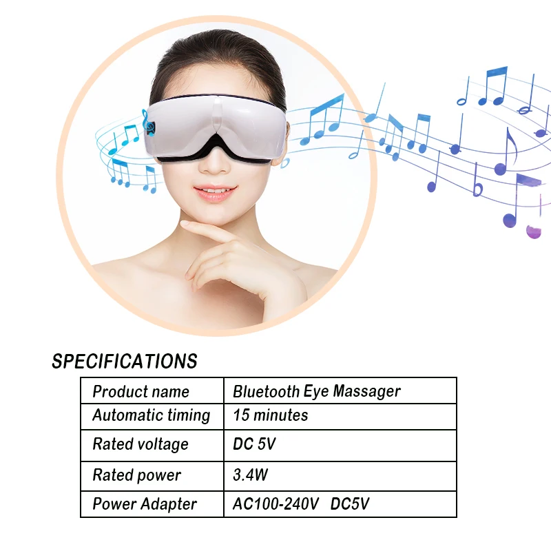 Беспроводной Электрический массажер для глаз прибор для ухода за глазами с воздушным давлением нагрев вибрации Музыка Складная Маска Для Расслабления Глаз
