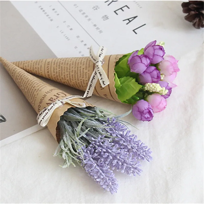 Свадебное украшение команда невесты крафт бумага роза лилия искусственные