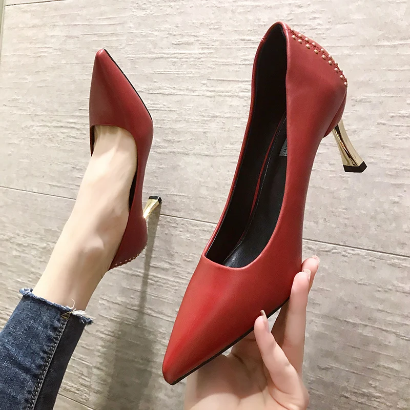 Лидер продаж женские туфли лодочки сезон весна осень свадебные на высоком