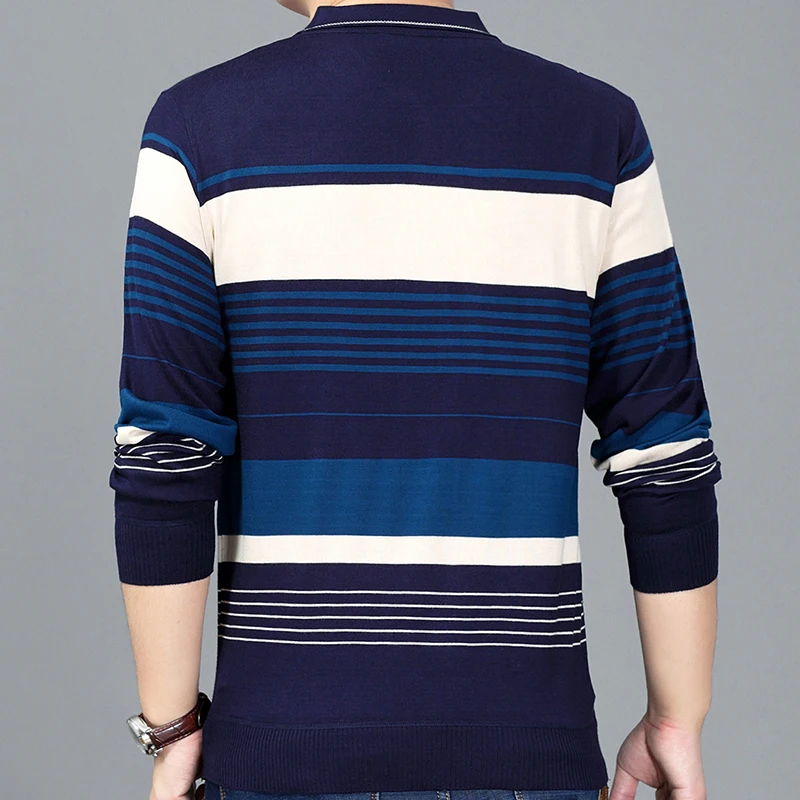 2021 Brand Casual Luxury Fitness Long Sleeve Polo Shirt Men Poloshirt Jersey Striped Mens Polos Tee Shirts Dress Fashions 90364 | Мужская