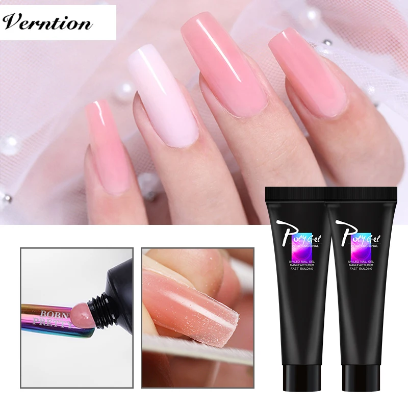 Полигель Verntion акриловый гель для быстрого наращивания ногтей 9 цветов УФ