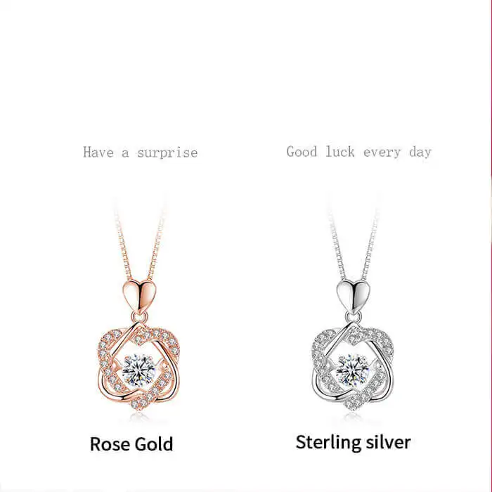 Ожерелье в форме сердца с розовым цветком подарочной коробке | Дом и сад