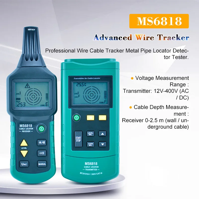 Цифровой тестер проводов MASTECH MS6818 многофункциональный детектор кабелей 12 ~ 400