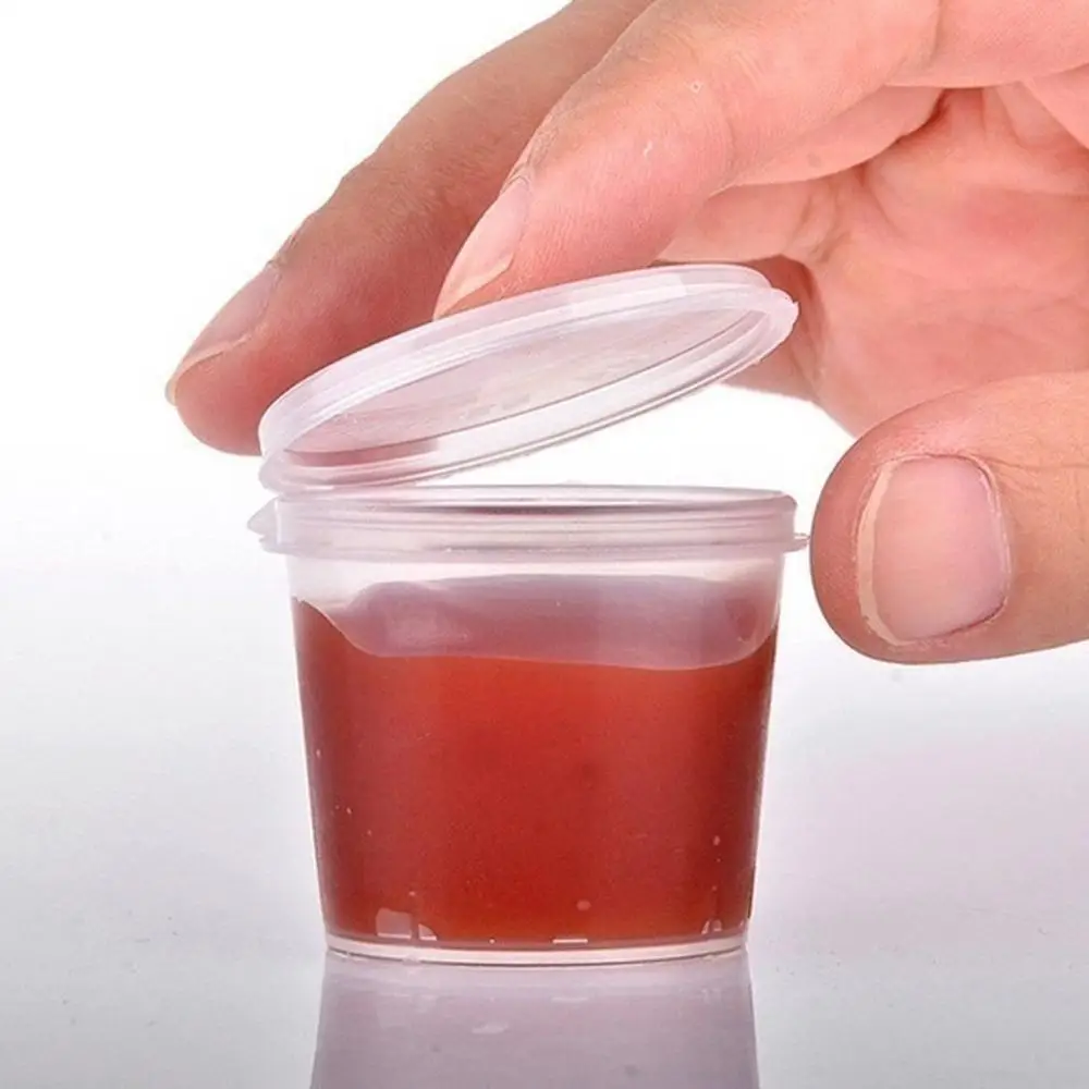 

100 Disposable Sauce Cups, Plastic Vinegar Box, Spicy Cup Box, Box, Slime Trial Seasoning Oil Packaging, L5C2
