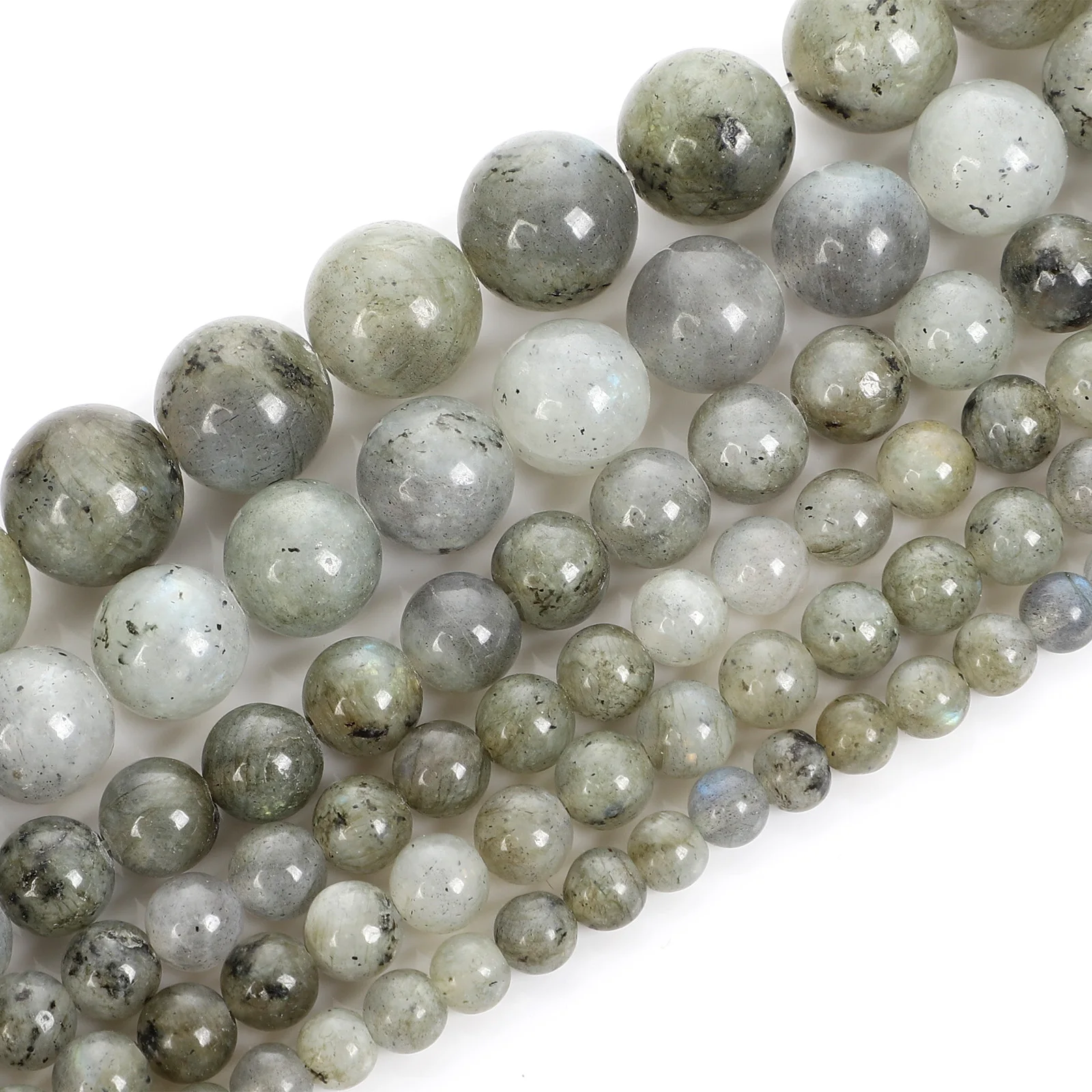 Бусины Из Натурального Лабрадорита гладкие круглые бусины из лунного камня