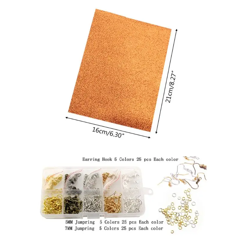 

X7AF 24 Pieces Earring Making Kit Double-sided Faux Leather Sheet Jewellery Making Supplies