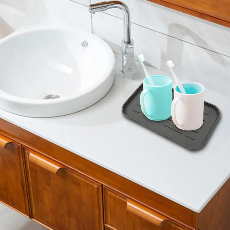 Силиконовый Лоток для слива посуды чашки воды органайзер кухонной раковины с