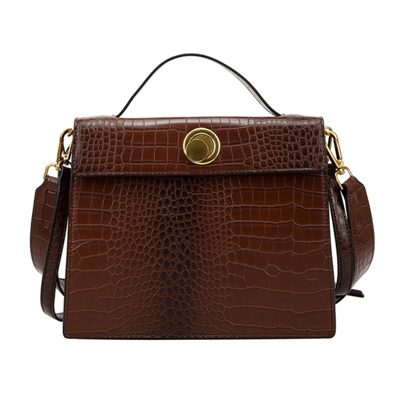 Сумка женская кожаная сумка Новая Винтажная роскошная дизайнерская однотонная с