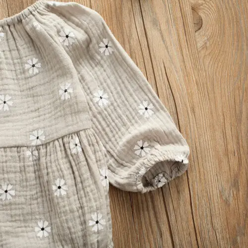 

Newborn Baby Boy Girl Flower Printed Romper Long Sleeve Round Neck Cotton Jumpsuit Bodysuit One-Piece for 0-24M Infants