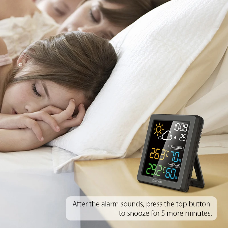 Digoo DG-TH1981 открытый цифровой LCD гигрометр термометр Погодная станция Беспроводной