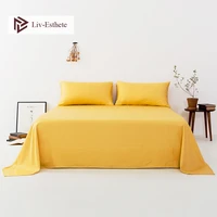 liv esthete women noble 100 silk yellow flat sheet silk healthy queen king bed sheet pillowcase home textile free shipping