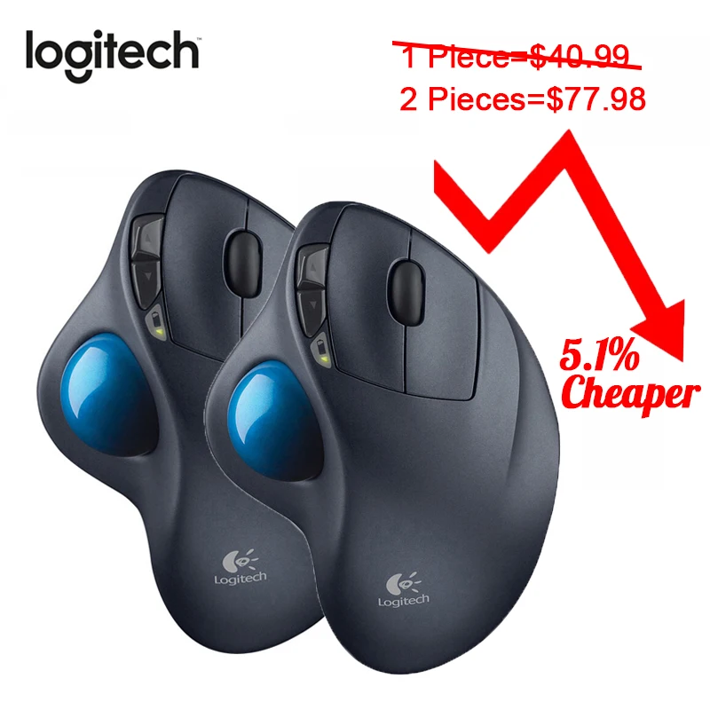 Мышь Logitech M570 Беспроводная оптическая эргономичная 2 4 ГГц 1000DPI для Windows 10/8/7 Mac