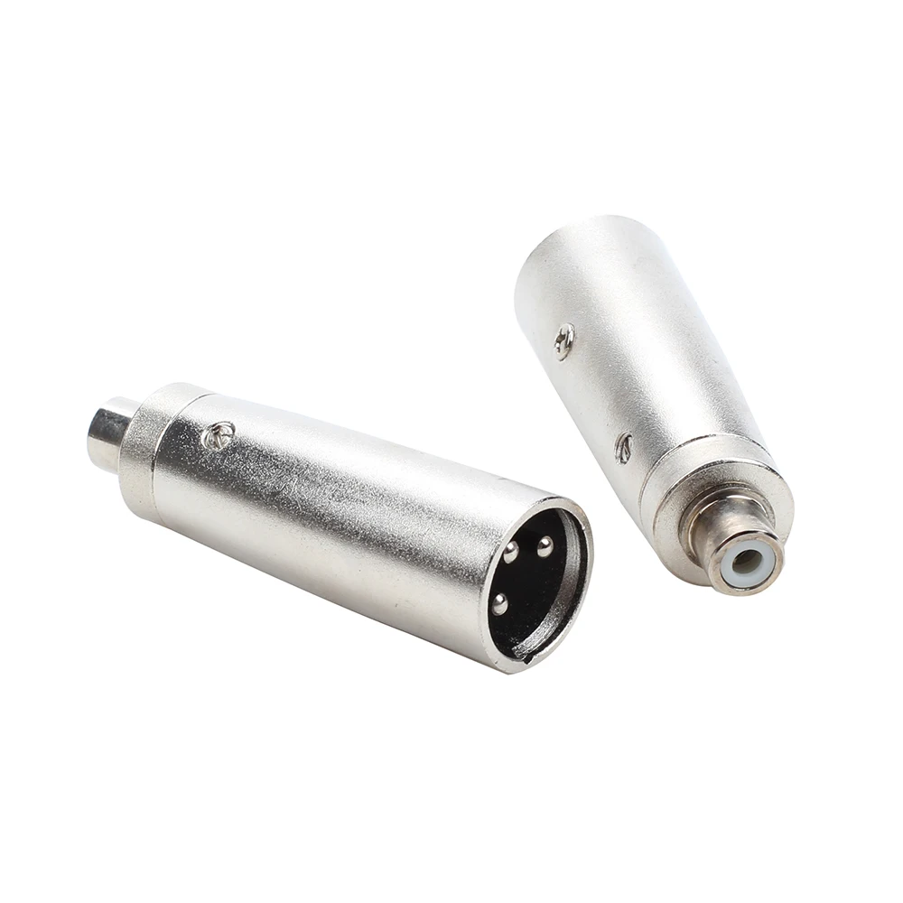 2 шт. металлический аудио адаптер XLR 3Pin штекер RCA женское переходник конвертер HIFI