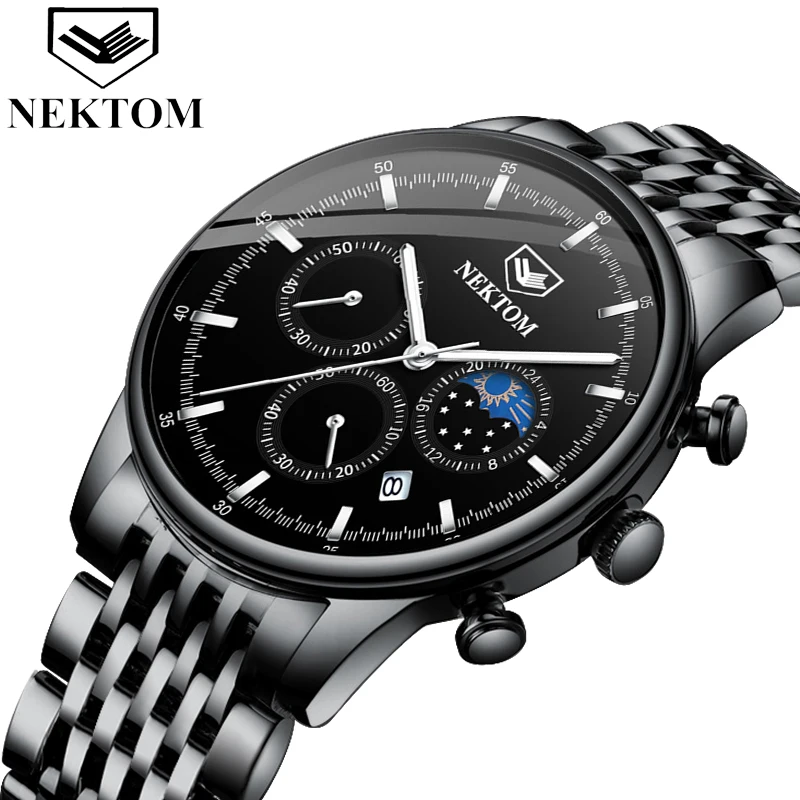 Часы Nektom кварцевые роскошные Простые Модные Звездные Бизнес водонепроницаемые