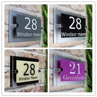 customizedpersonalized modern clear acrylic house signs door plates plaques with panel number and st
