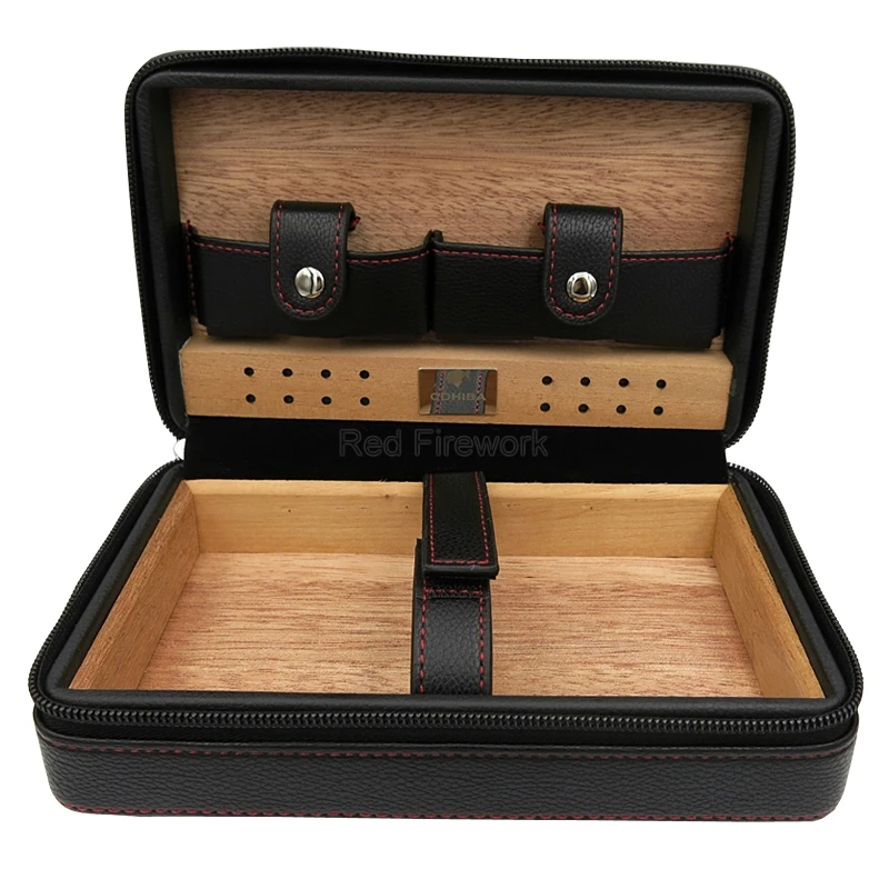 COHIBA высококачественный портсигар Портативный испанский кедр Дерево Кожа