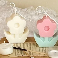 new tulips flowers silicone candle mold for diy handmade aromatherapy candle plaster ornaments handicrafts soap chocolate mould