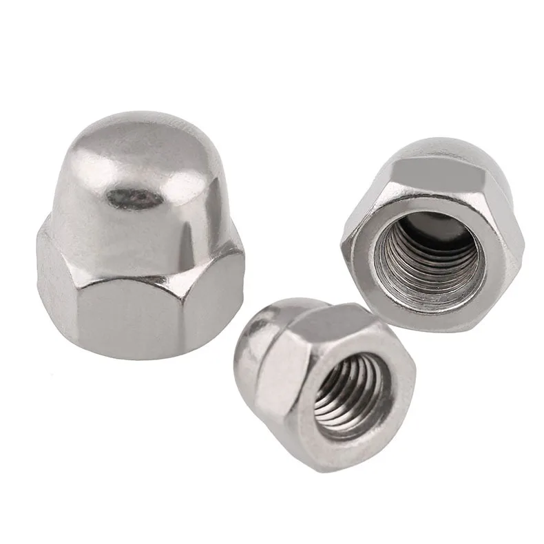 

[M3M24]304 Stainless Steel Cover Nut American Fine Tooth Reverse Tooth Screw Cap Round Ball Head Cap Nut. 10PCS