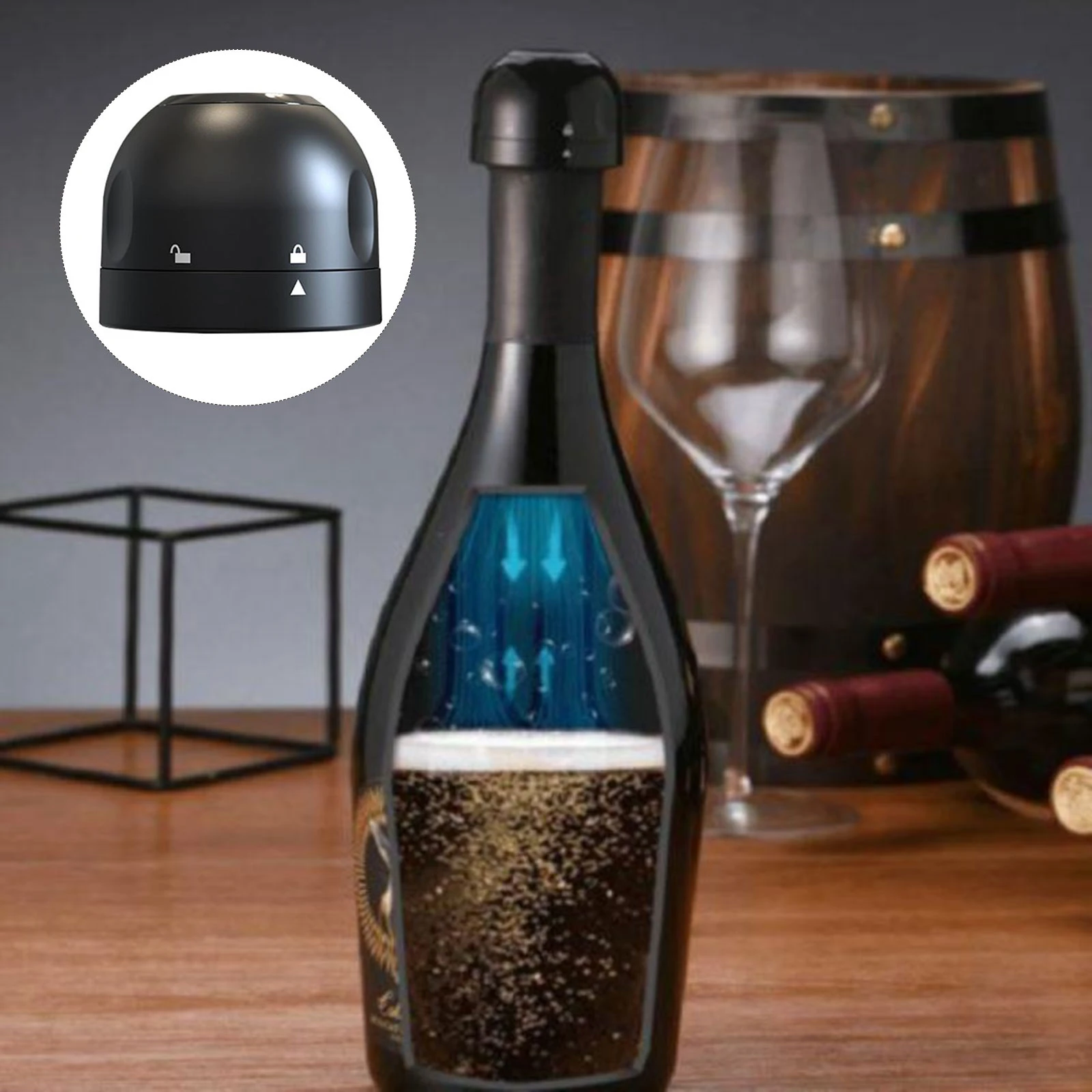 

1Pc ABS Red Wine Bottle Cap Stopper Vacuum Sealer Wine Stopper Fresh Wine Keeper Champagne Cork Stopper Kitchen Bar Tools