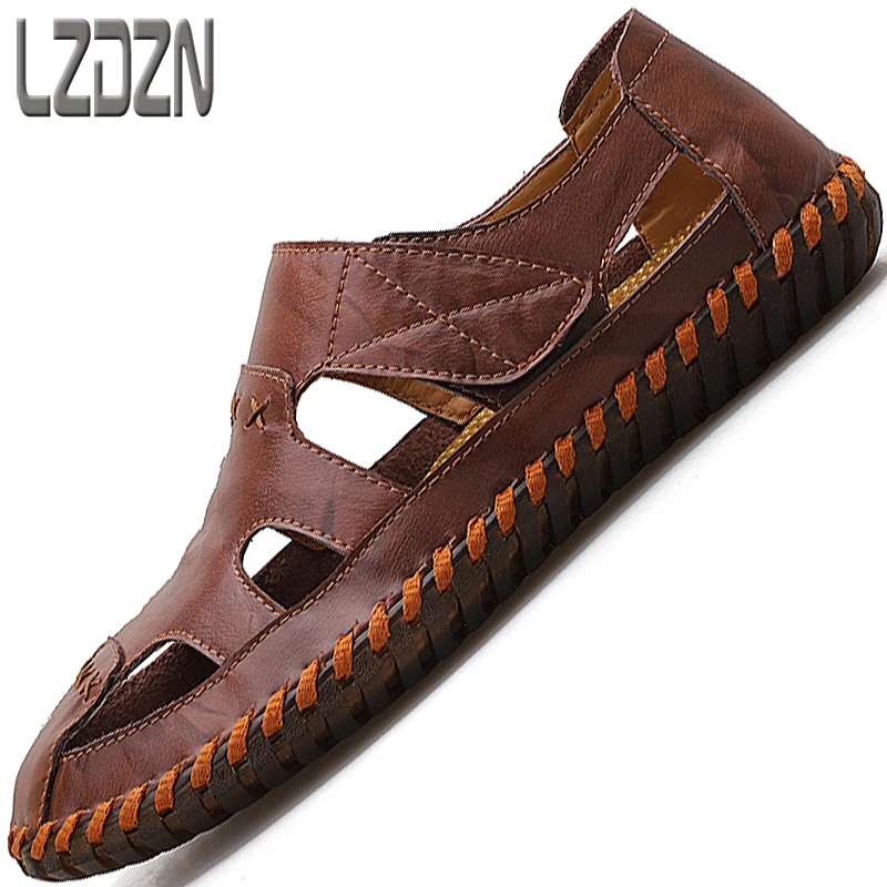 Сандалии мужские из натуральной кожи дышащие с мягкой подошвой - купить по