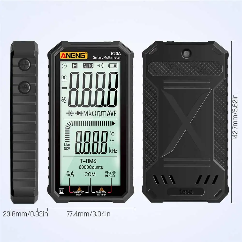 

ANENG620A 4.7 Inch Digital Multimeter Large LCD Display Screen Auto Ranging Multi Tester Frequency Capacitance Temperature Tests