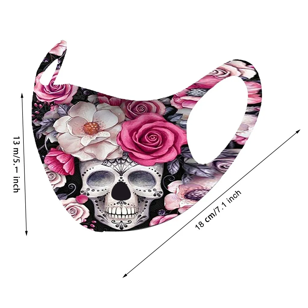 

3D Print Skull Face Adult Cover Costume Accessories Mask Unisex Halloween Windproof Dustproof Masks Schutzmaske #30g Mascarillas