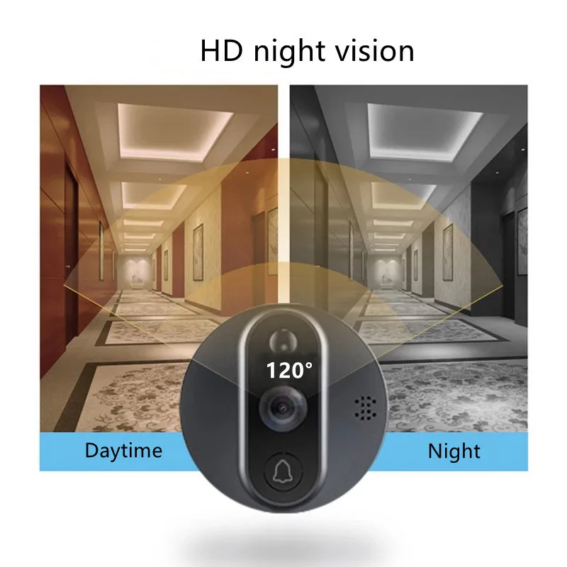 4.3 Inch WiFi Video Doorbell Peephole Viewer Home Security HD Night Vision PIR Motion Detection Tuya Remote Control Door Bell |